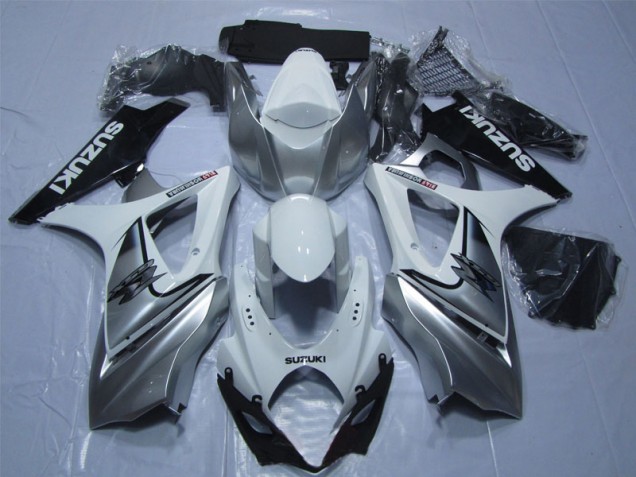 Branco Prata Preto Carenagem Moto Suzuki GSXR 1000 K7 07-08