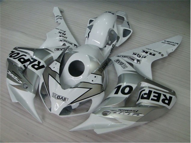 Branco Prata Preto Repsol Moto Plástico Honda CBR 1000RR 04-05 Branco Prata Preto Repsol Moto Plástico Honda CBR 1000RR 04-05