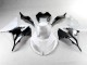 Branco Preto Abs Moto Plásticos Kawasaki ZX6R 13-18 Branco Preto Abs Moto Plásticos Kawasaki ZX6R 13-18
