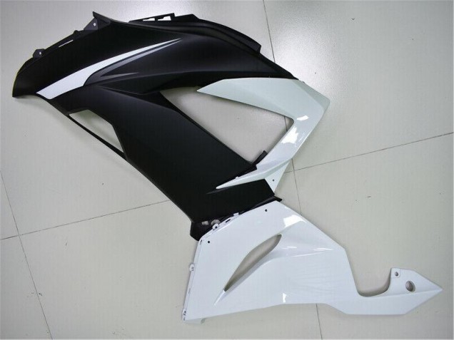 Branco Preto Abs Moto Plásticos Kawasaki ZX6R 13-18 Branco Preto Abs Moto Plásticos Kawasaki ZX6R 13-18