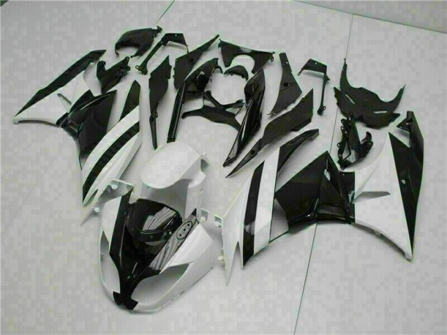 Branco Preto Abs Motocicleta Plásticos Kawasaki ZX6R 09-12 Branco Preto Abs Motocicleta Plásticos Kawasaki ZX6R 09-12