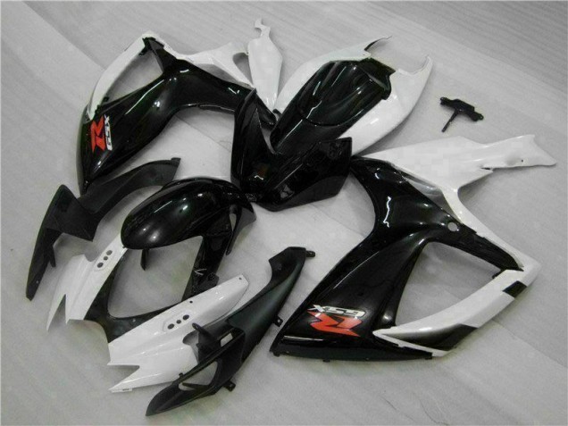 Branco Preto Abs Motocicleta Plásticos Suzuki GSXR 600 / 750 K6 06-07 Branco Preto Abs Motocicleta Plásticos Suzuki GSXR 600 / 750 K6 06-07