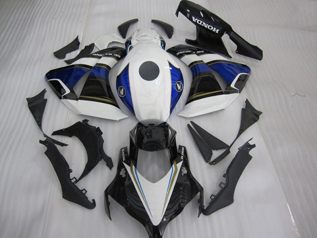 Branco Preto Azul Carenagem Moto Honda CBR 1000RR 08-11 Branco Preto Azul Carenagem Moto Honda CBR 1000RR 08-11
