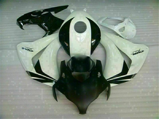 Branco Preto Carenagem Moto Honda CBR 1000RR 08-11 Branco Preto Carenagem Moto Honda CBR 1000RR 08-11