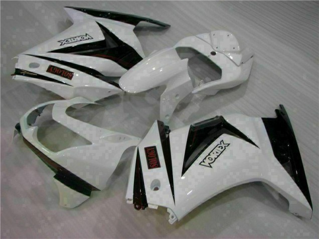 Branco Preto Carenagem Moto Kawasaki EX250 08-12 Branco Preto Carenagem Moto Kawasaki EX250 08-12