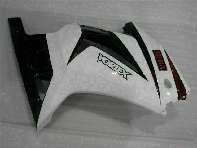Branco Preto Carenagem Moto Kawasaki EX250 08-12 Branco Preto Carenagem Moto Kawasaki EX250 08-12