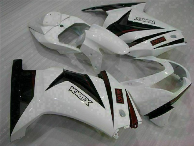 Branco Preto Carenagem Moto Kawasaki EX250 08-12 Branco Preto Carenagem Moto Kawasaki EX250 08-12