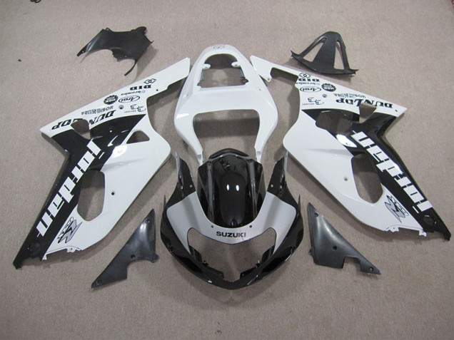 Branco Preto Carenagem Moto Suzuki GSXR 600 K1 K2 K3 01-03
