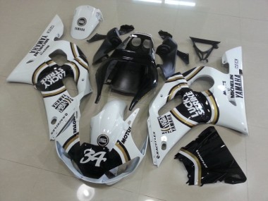 Branco Preto Carenagem Moto Yamaha R6 98-02