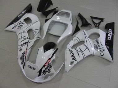 Branco Preto Corona Carenagem Moto Yamaha R6 98-02