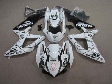 Branco Preto Corona Extra Motul 8 Carenagem Moto Suzuki GSXR 600 K8 08-10