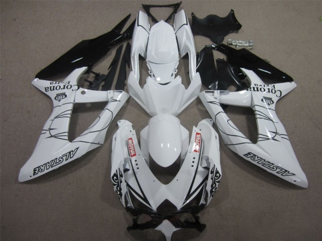 Branco Preto Corona Extra Motul Carenagem Moto Suzuki GSXR 600 K8 08-10 Branco Preto Corona Extra Motul Carenagem Moto Suzuki GSXR 600 K8 08-10