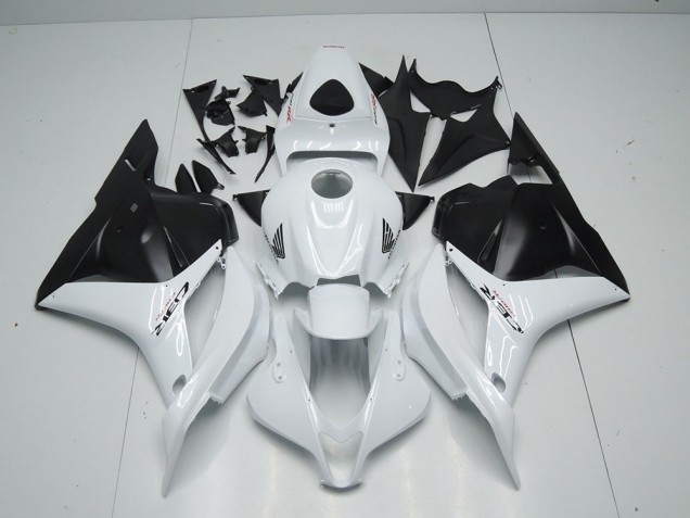 Branco Preto Fosco Carenagem Moto Honda CBR 600RR 09-12 Branco Preto Fosco Carenagem Moto Honda CBR 600RR 09-12