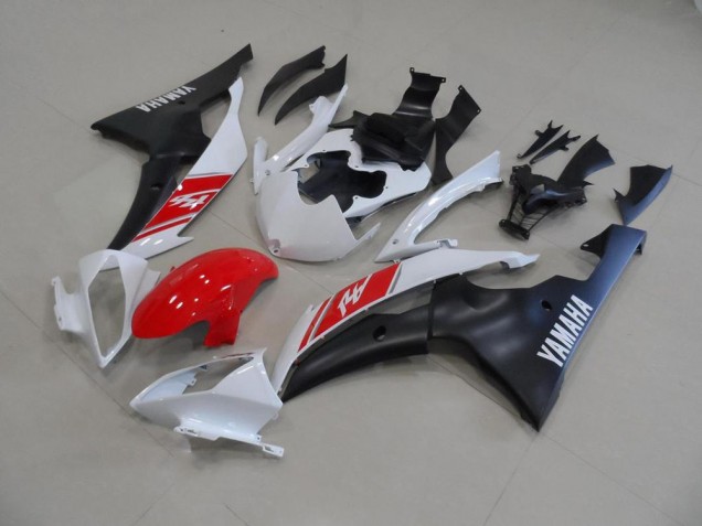 Branco & Preto Fosco Carenagem Moto Yamaha R6 08-16 Branco & Preto Fosco Carenagem Moto Yamaha R6 08-16