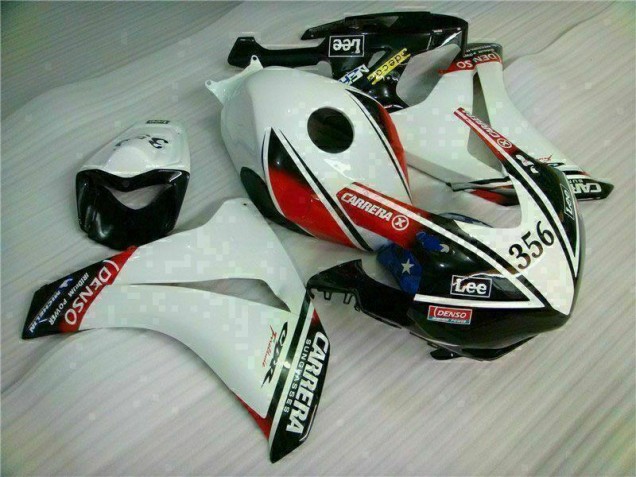 Branco Preto Injeção Kit Carenagem Honda CBR 1000RR 08-11 Branco Preto Injeção Kit Carenagem Honda CBR 1000RR 08-11