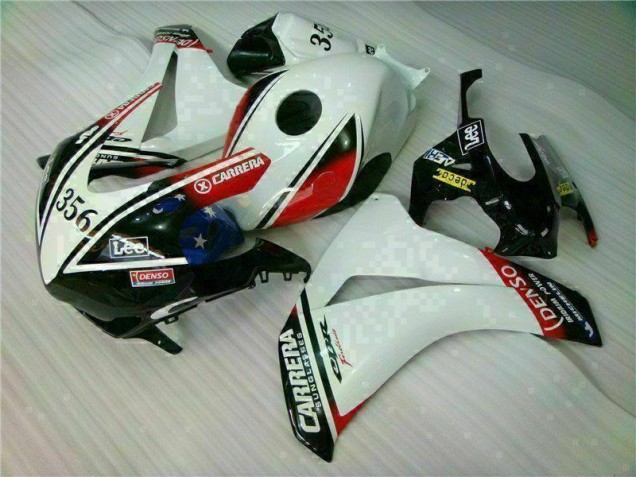 Branco Preto Injeção Kit Carenagem Honda CBR 1000RR 08-11 Branco Preto Injeção Kit Carenagem Honda CBR 1000RR 08-11