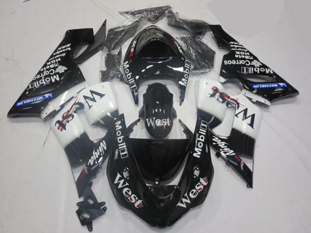 Branco Preto Kit Carenagem Moto Kawasaki ZX10R 06-07 Branco Preto Kit Carenagem Moto Kawasaki ZX10R 06-07