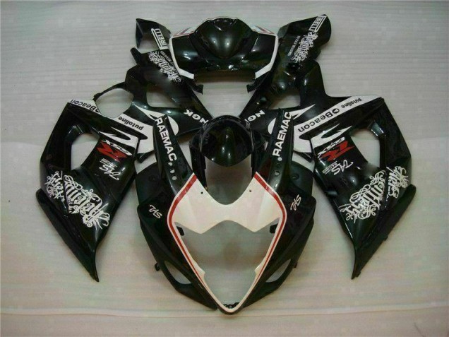 Branco Preto Kit Carenagem Moto Suzuki GSXR 1000 K5 05-06 Branco Preto Kit Carenagem Moto Suzuki GSXR 1000 K5 05-06