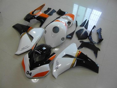 Branco & Preto & Laranja Corrida Carenagem Moto Honda CBR 1000RR 08-11