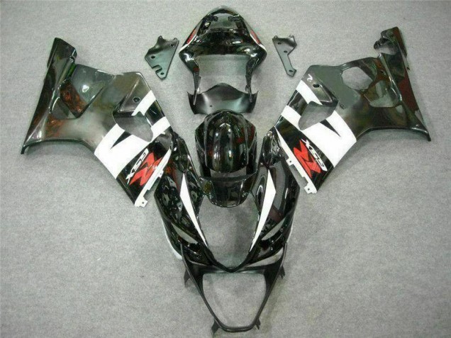 Branco Preto Moto Plástico Suzuki GSXR 1000 K3 03-04 Branco Preto Moto Plástico Suzuki GSXR 1000 K3 03-04