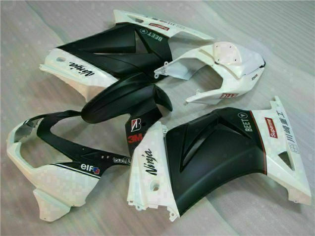 Branco Preto Ninja 3M Carenagem Moto Kawasaki EX250 08-12 Branco Preto Ninja 3M Carenagem Moto Kawasaki EX250 08-12