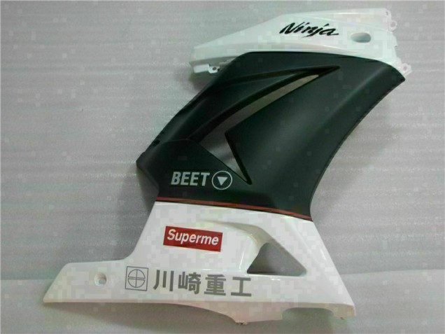 Branco Preto Ninja 3M Carenagem Moto Kawasaki EX250 08-12 Branco Preto Ninja 3M Carenagem Moto Kawasaki EX250 08-12