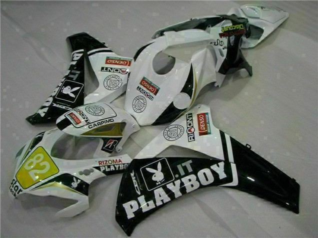 Branco Preto Playboy Carenagem Moto & Plástico Moto Honda CBR 1000RR 08-11 Branco Preto Playboy Carenagem Moto & Plástico Moto Honda CBR 1000RR 08-11