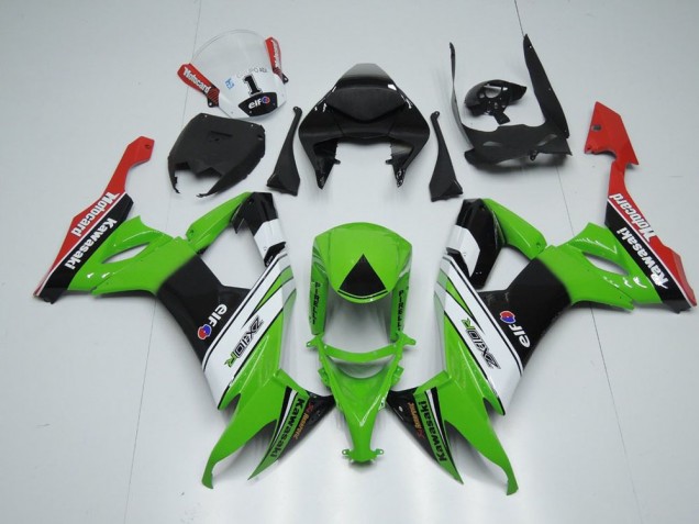 Branco Preto & Verde Carenagem Moto Kawasaki ZX10R 08-10 Branco Preto & Verde Carenagem Moto Kawasaki ZX10R 08-10