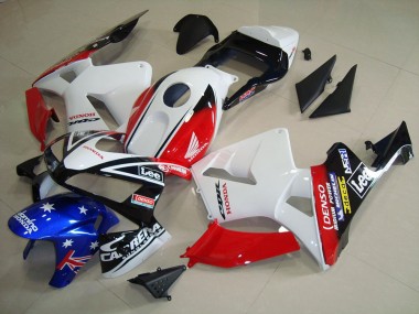 Branco Preto Vermelho Lee Carenagem Moto Honda CBR 600RR 03-04