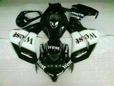 Branco Preto West Carenagem Moto Honda CBR 1000RR 08-11