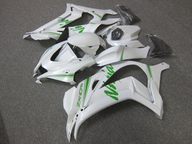 Branco Verde Carenagem Moto Kawasaki ZX12R 00-01