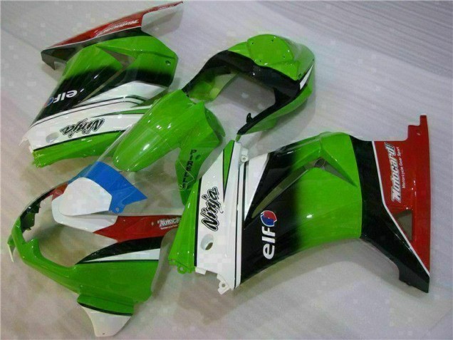 Branco Verde Preto Ninja Carenagem Moto Kawasaki EX250 08-12 Branco Verde Preto Ninja Carenagem Moto Kawasaki EX250 08-12