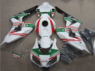 Branco Verde Vermelho Castrol Carenagem Moto Honda CBR 1000RR 06-07