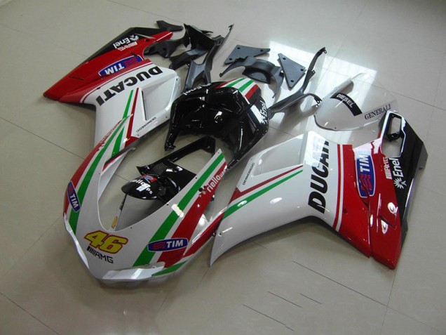 Branco Vermelho 46 Carenagem Moto Ducati 1098 07-14 Branco Vermelho 46 Carenagem Moto Ducati 1098 07-14