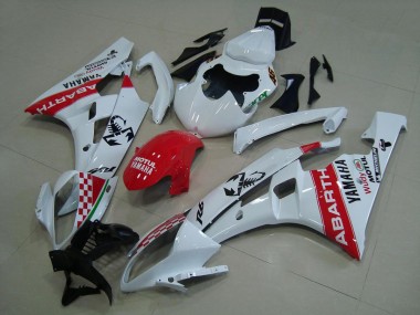 Branco Vermelho Abarth Carenagem Moto Yamaha R6 06-07