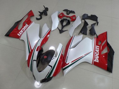 Branco Vermelho Abs Carenagem Moto Ducati 1199 11-14