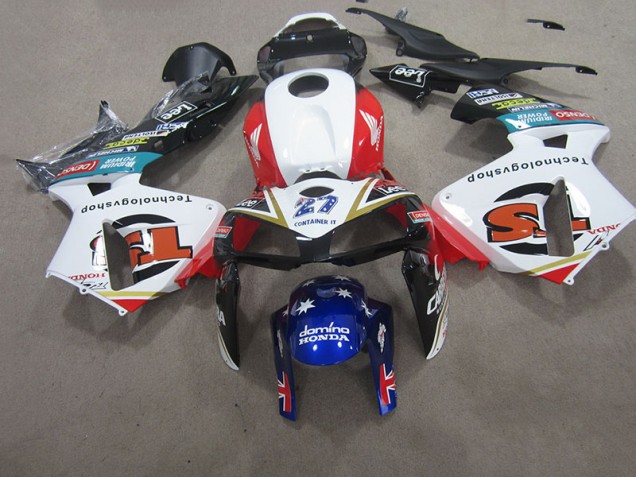 Branco Vermelho Azul Carenagem Moto Honda CBR 600RR 07-08 Branco Vermelho Azul Carenagem Moto Honda CBR 600RR 07-08