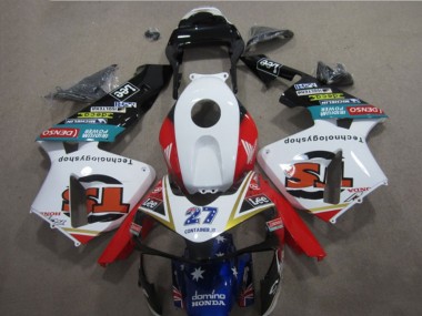 Branco Vermelho Azul Lee 27 Carenagem Moto Honda CBR 600RR 05-06