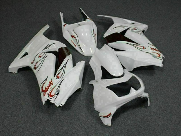 Branco Vermelho Carenagem Moto Kawasaki EX250 08-12 Branco Vermelho Carenagem Moto Kawasaki EX250 08-12