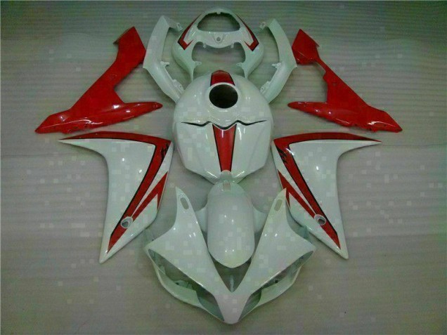 Branco Vermelho Carenagem Moto Yamaha R1 07-08 Branco Vermelho Carenagem Moto Yamaha R1 07-08