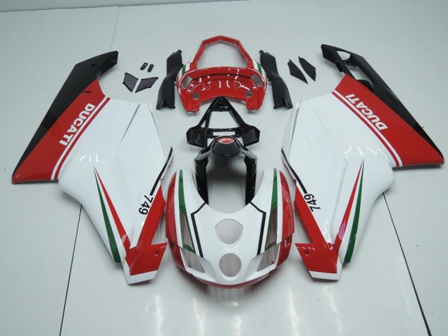 Branco Vermelho & Cauda Aberta Carenagem Moto Ducati 749 999 05-06 Branco Vermelho & Cauda Aberta Carenagem Moto Ducati 749 999 05-06