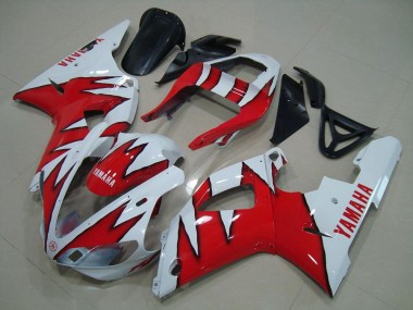 Branco Vermelho Chama Carenagem Moto Yamaha R1 00-01