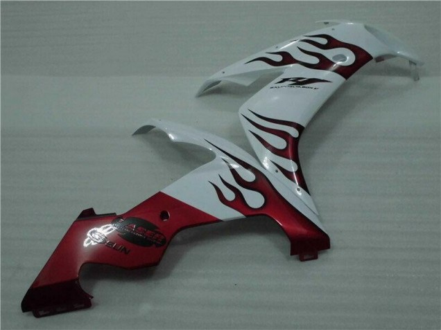 Branco Vermelho Chama Carenagem Moto Yamaha R1 04-06 Branco Vermelho Chama Carenagem Moto Yamaha R1 04-06