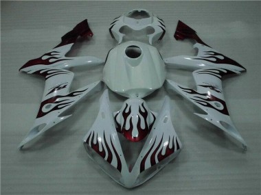 Branco Vermelho Chama Carenagem Moto Yamaha R1 04-06