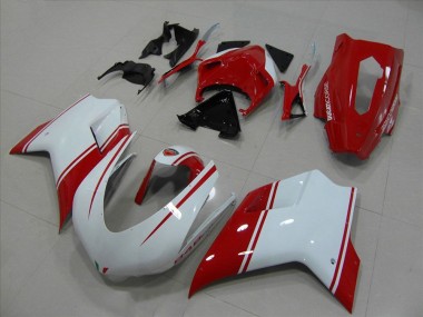 Branco & Vermelho Corrida Version Carenagem Moto Ducati 749 749R 749S