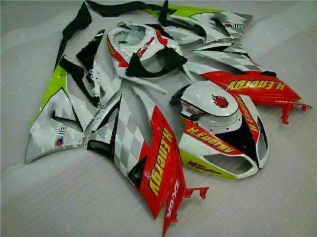 Branco Vermelho H. Energy Carenagem Moto Kawasaki ZX6R 09-12 Branco Vermelho H. Energy Carenagem Moto Kawasaki ZX6R 09-12