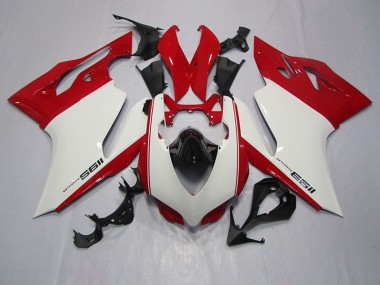 Branco Vermelho Injeção Kit Carenagem Moto Ducati 1199 11-14