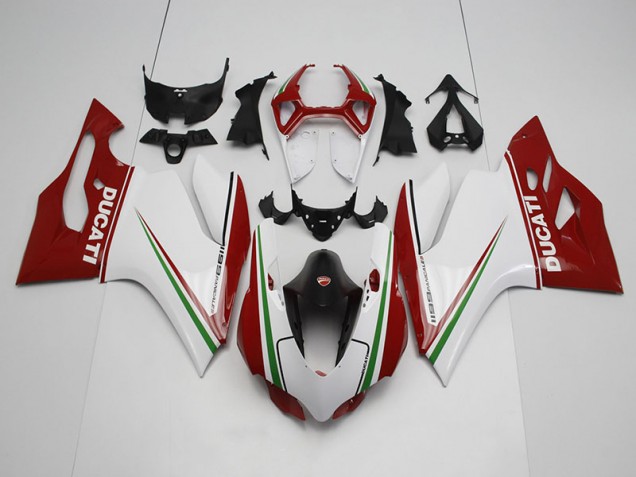 Branco Vermelho Injeção Kits Carenagem Moto Ducati 1199 11-14 Branco Vermelho Injeção Kits Carenagem Moto Ducati 1199 11-14