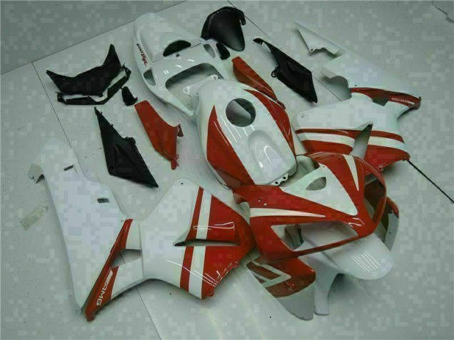 Branco Vermelho Kit Carenagem Moto Honda CBR 600RR 05-06 Branco Vermelho Kit Carenagem Moto Honda CBR 600RR 05-06