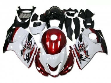 Branco Vermelho Moto Plástico Suzuki GSXR 1300 Hayabusa 08-19